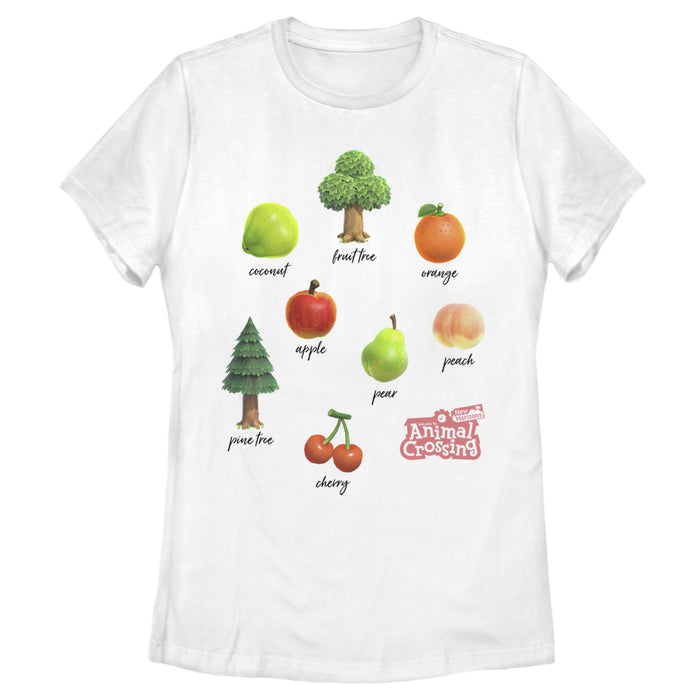 fifth sun Women's Nintendo Animal Crossing New Horizons Fruit & Trees T-Shirt