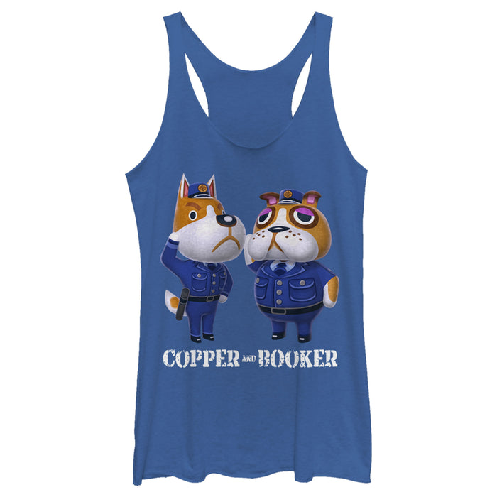 fifth sun Women's Nintendo Animal Crossing Police Dogs Racerback Tank Top