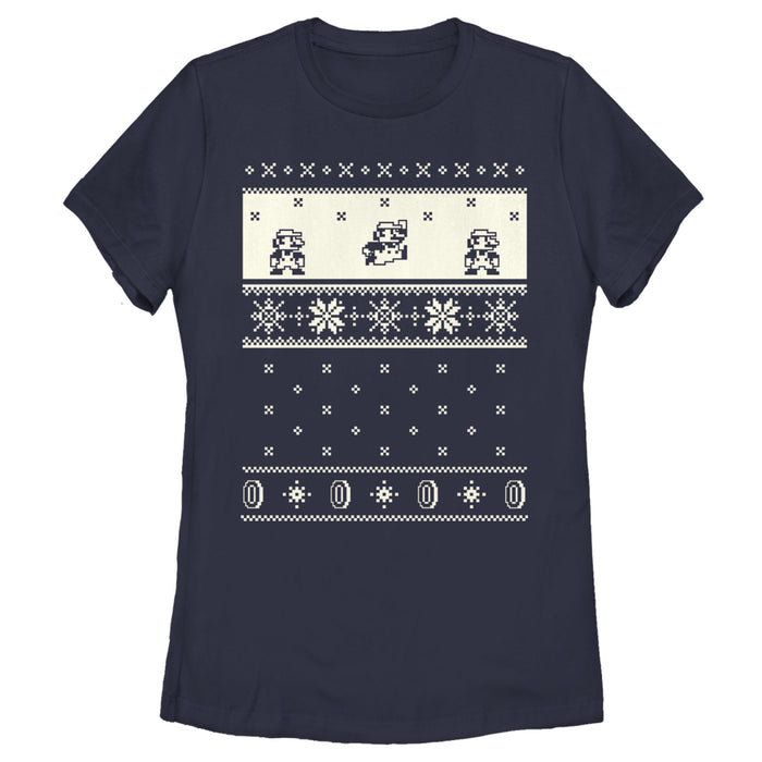 fifth sun Women's Nintendo Christmas Sweater Mario T-Shirt