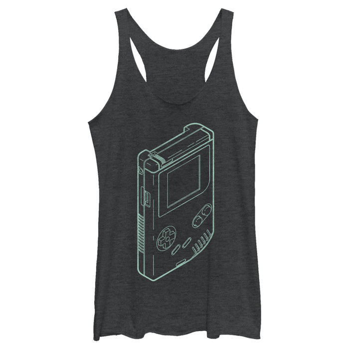 fifth sun Women's Nintendo Diagram Game Boy Racerback Tank Top