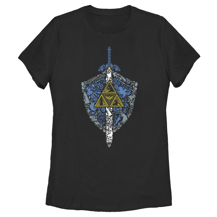 fifth sun Women's Nintendo Legend of Zelda Hidden Pattern T-Shirt