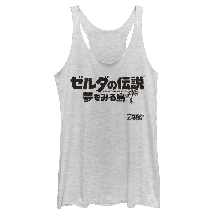 fifth sun Women's Nintendo Legend of Zelda Link's Awakening Japanese Character Logo Racerback Tank Top