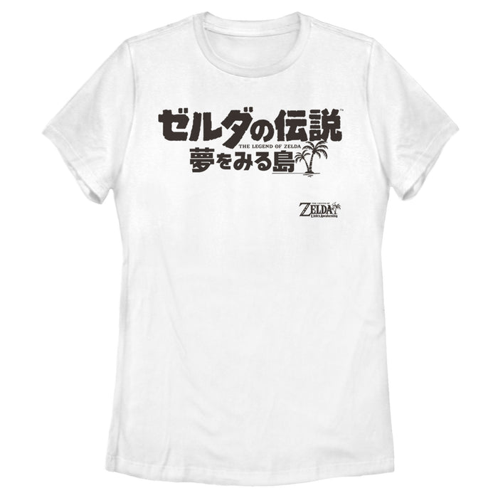 fifth sun Women's Nintendo Legend of Zelda Link's Awakening Japanese Character Logo T-Shirt