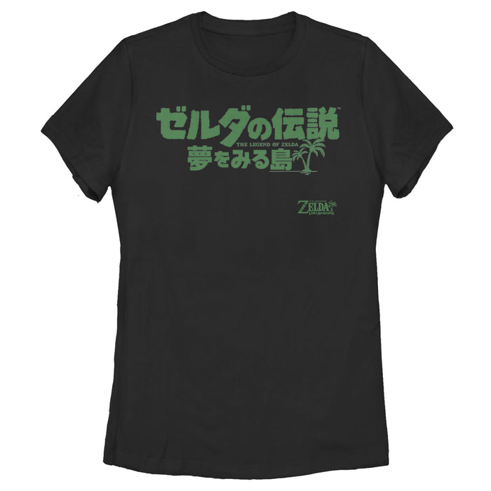 Fifth Sun Women's Nintendo Legend Of Zelda Link's Awakening Japanese Logo T-Shirt