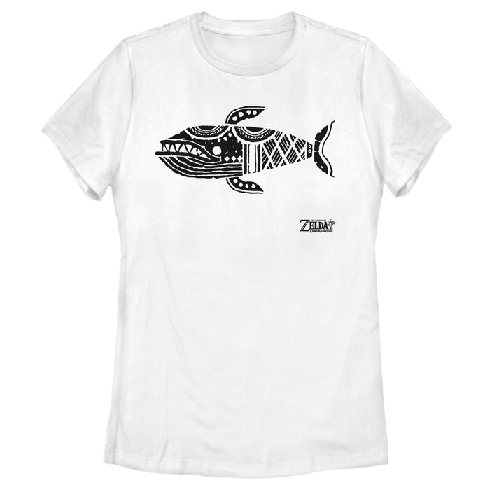 fifth sun Women's Nintendo Legend of Zelda Link's Awakening Whale Hieroglyphic T-Shirt