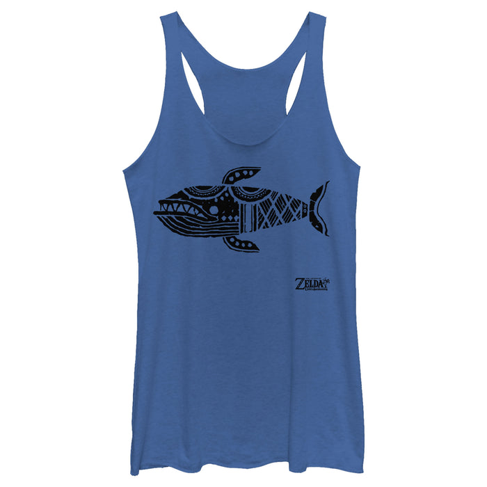 Fifth Sun Women's Nintendo Legend Of Zelda Link's Awakening Whale Hieroglyphic Racerback Tank Top