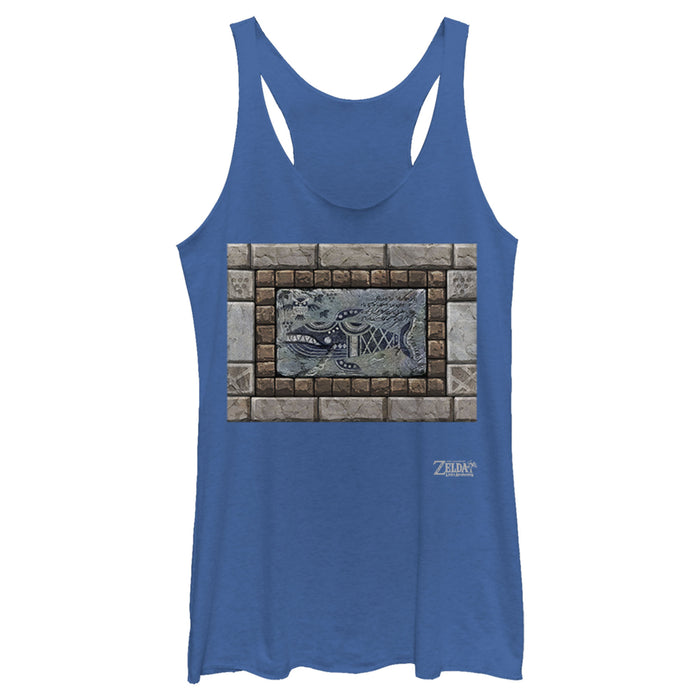 fifth sun Women's Nintendo Legend of Zelda Link's Awakening Whale Stone Tablet Racerback Tank Top
