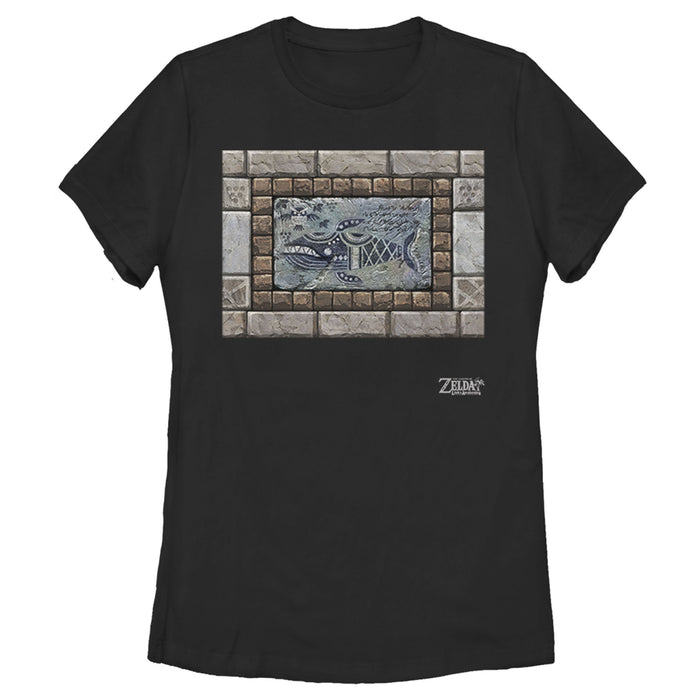 Fifth Sun Women's Nintendo Legend Of Zelda Link's Awakening Whale Stone Tablet T-Shirt