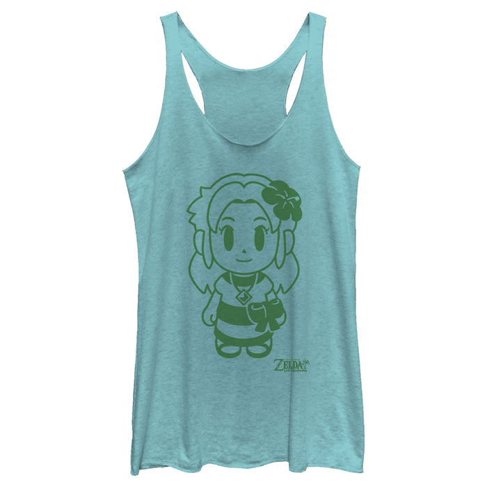 Fifth Sun Women's Nintendo Legend Of Zelda Link's Awakening Sleek Marin Avatar Racerback Tank Top
