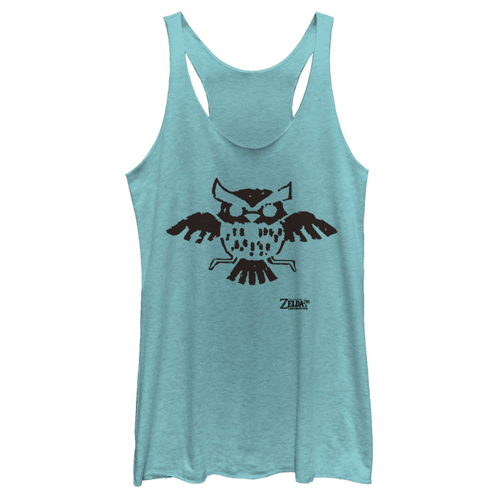 fifth sun Women's Nintendo Legend of Zelda Link's Awakening Owl Hieroglyphic Racerback Tank Top