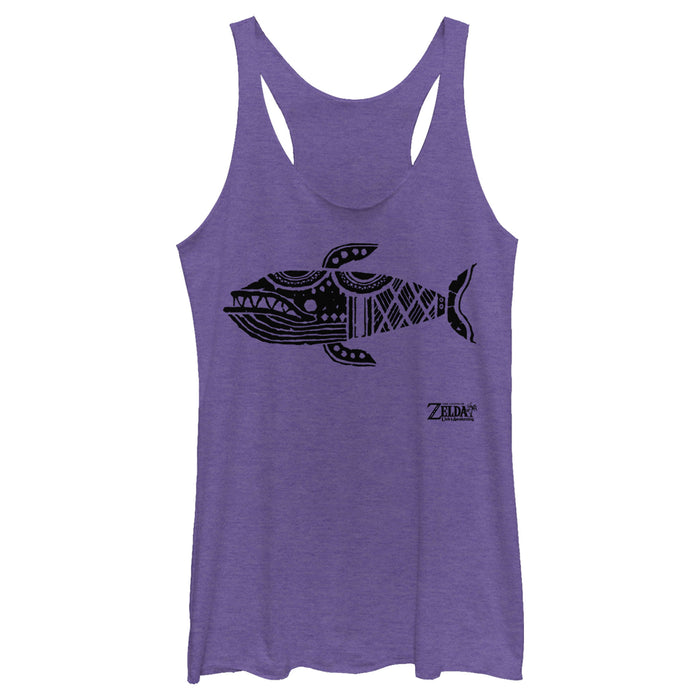 Fifth Sun Women's Nintendo Legend Of Zelda Link's Awakening Whale Hieroglyphic Racerback Tank Top