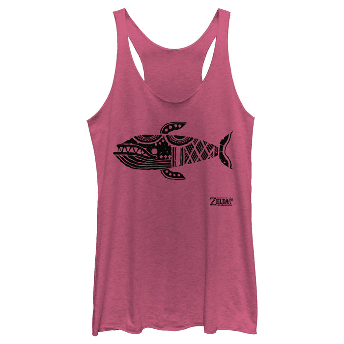 Fifth Sun Women's Nintendo Legend Of Zelda Link's Awakening Whale Hieroglyphic Racerback Tank Top