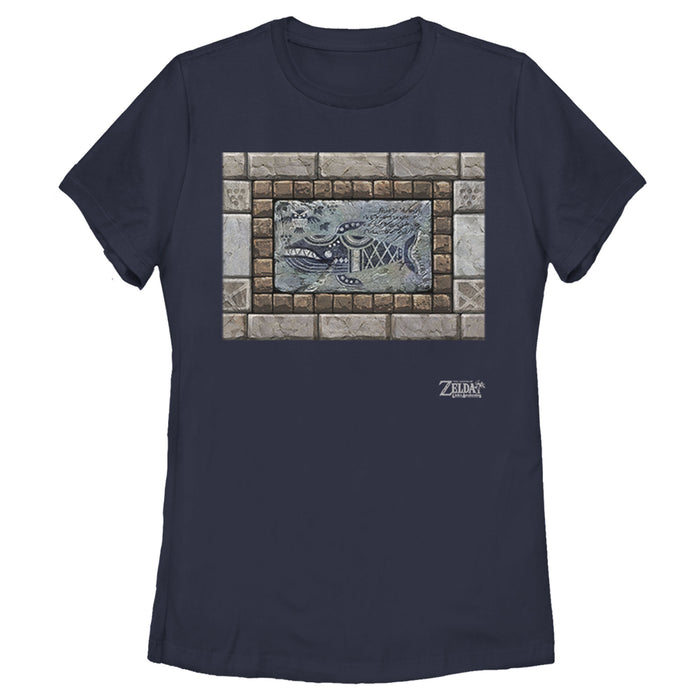 Fifth Sun Women's Nintendo Legend Of Zelda Link's Awakening Whale Stone Tablet T-Shirt