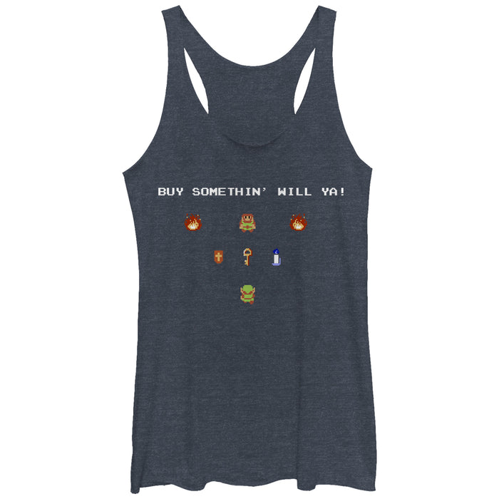 fifth sun Women's Nintendo Legend of Zelda Merchant Buy Something Racerback Tank Top