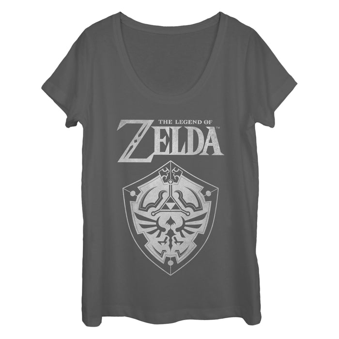fifth sun Women's Nintendo Legend of Zelda Shield Scoop Neck