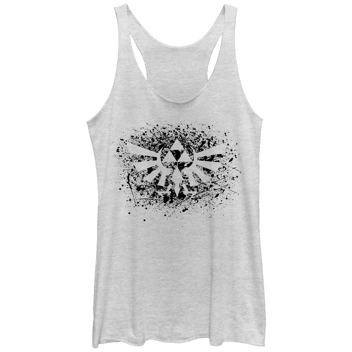 fifth sun Women's Nintendo Legend of Zelda Triforce Paint Splatter Racerback Tank Top