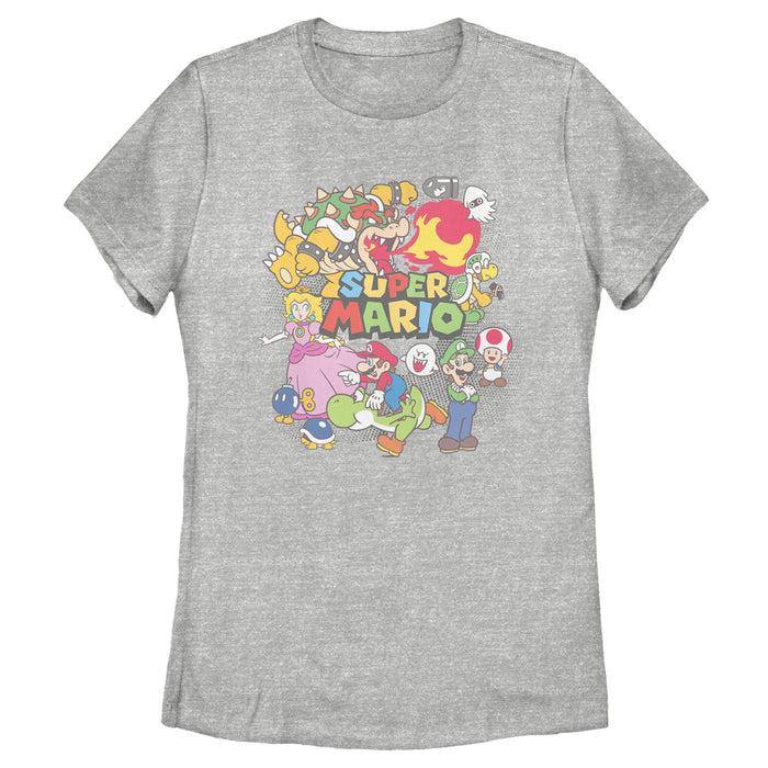 fifth sun Women's Nintendo Mario Cast Collage T-Shirt