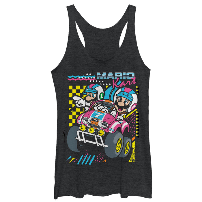 fifth sun Women's Nintendo Mario Kart 90's Art Racerback Tank Top