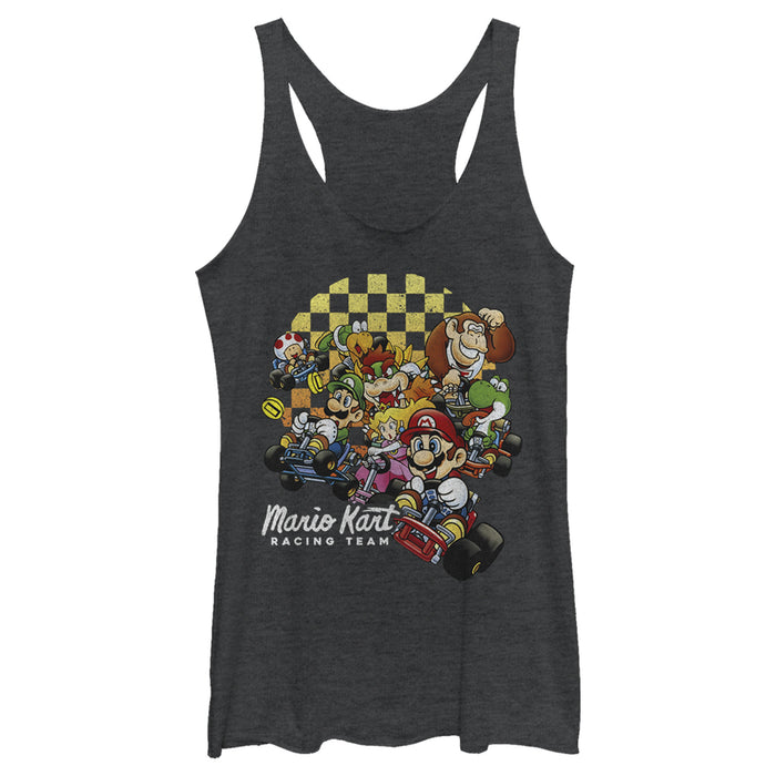 fifth sun Women's Nintendo Mario Kart Cast Collage Racerback Tank Top