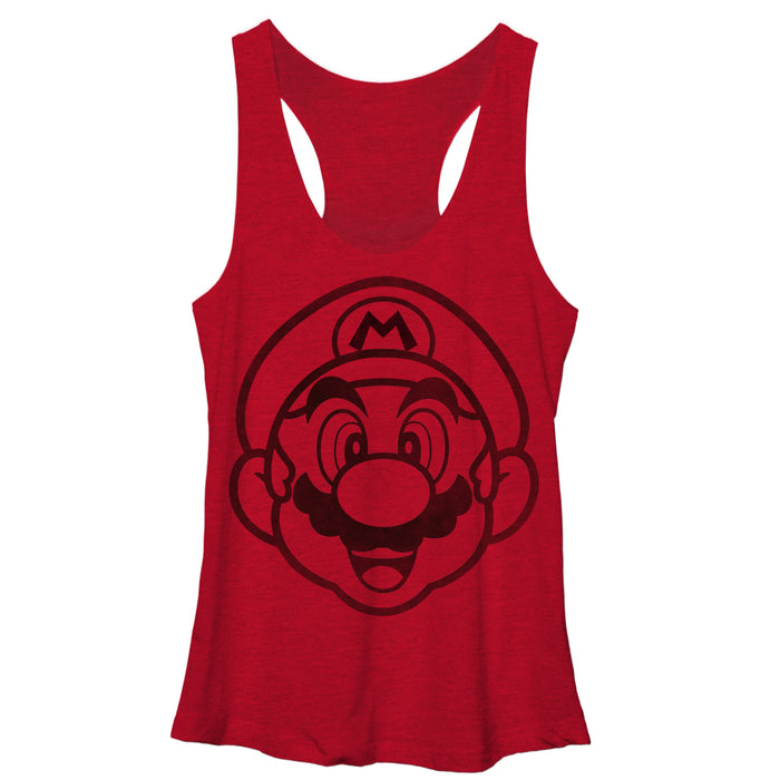 fifth sun Women's Nintendo Mario Outline Racerback Tank Top