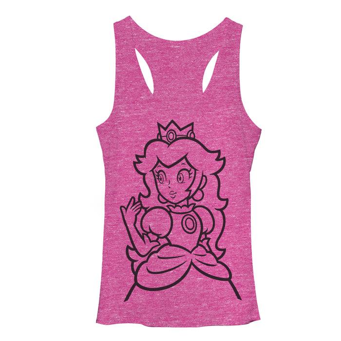 fifth sun Women's Nintendo Mario Princess Peach Racerback Tank Top