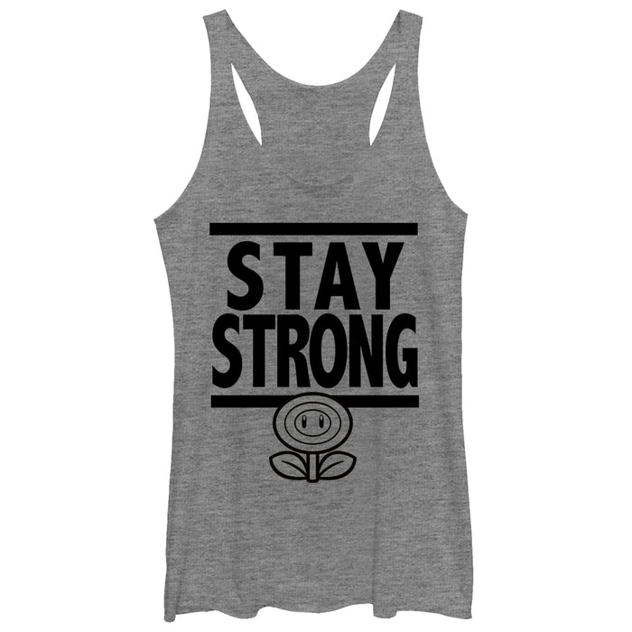 fifth sun Women's Nintendo Mario Stay Strong Racerback Tank Top