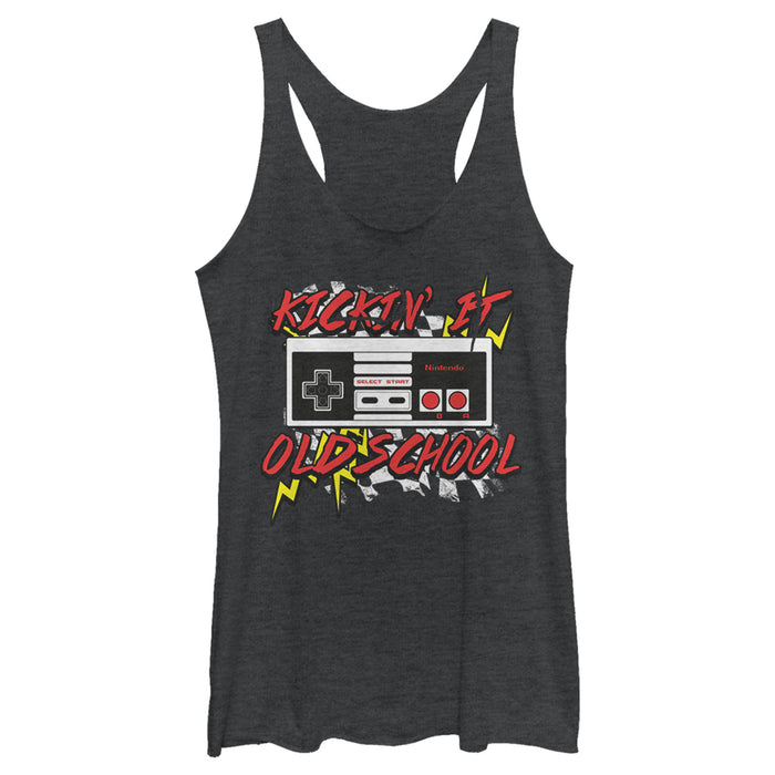 fifth sun Women's Nintendo NES Controller Kickin' It Old School Racerback Tank Top