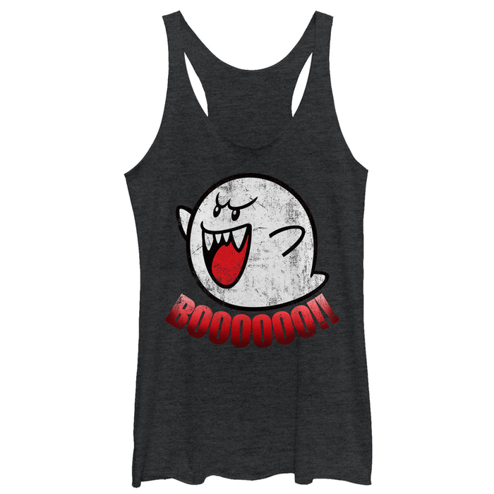 fifth sun Women's Nintendo Retro Boo Ghost Racerback Tank Top