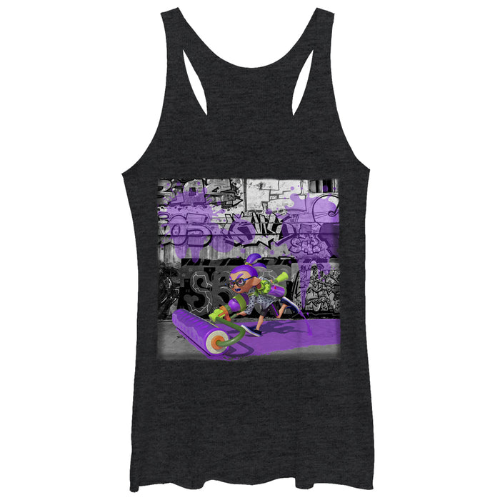 fifth sun Women's Nintendo Splatoon Inkling Graffiti Racerback Tank Top
