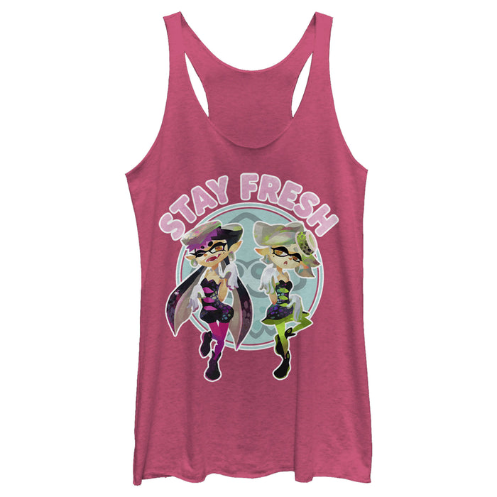 fifth sun Women's Nintendo Splatoon Inklings Stay Fresh Racerback Tank Top