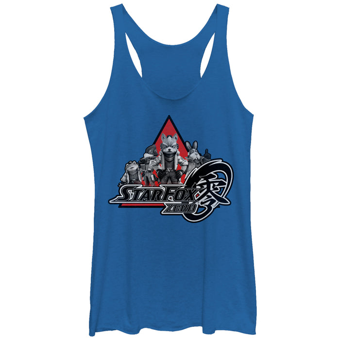 fifth sun Women's Nintendo Star Fox Zero Logo Characters Racerback Tank Top