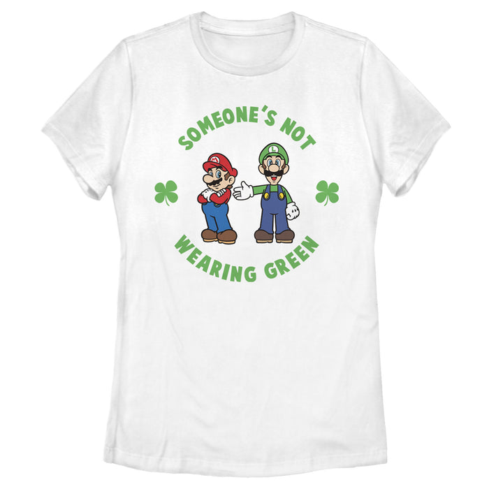fifth sun Women's Nintendo Super Mario and Luigi St. Patrick's Not Wearing T-Shirt