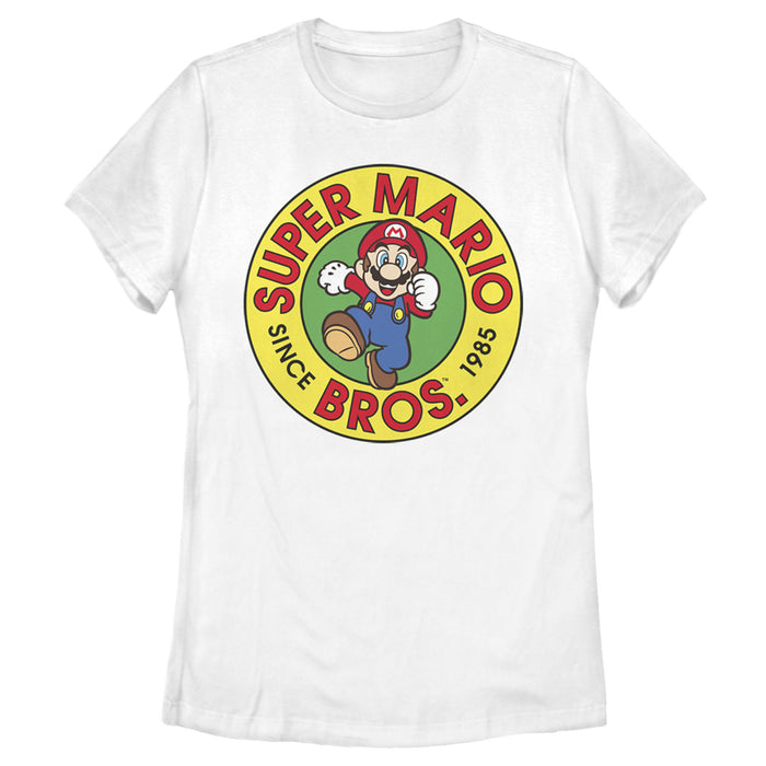 fifth sun Women's Nintendo Super Mario Bros Since 1985 Badge T-Shirt