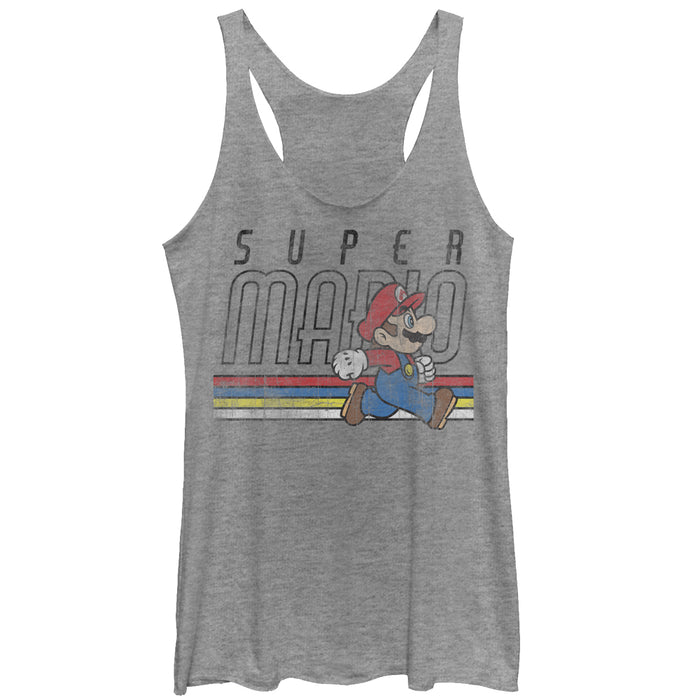 fifth sun Women's Nintendo Super Mario Classic Stripes Racerback Tank Top