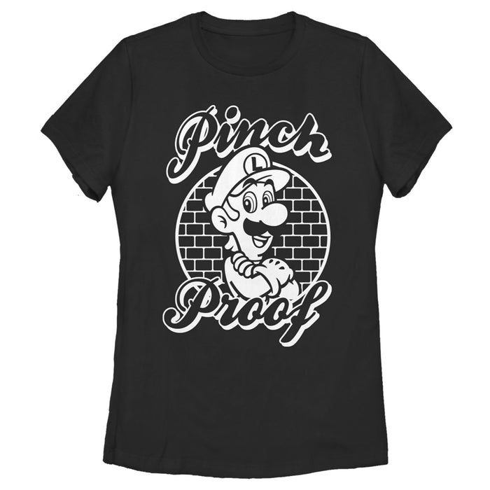 fifth sun Women's Nintendo Super Mario St. Patrick's Day Pinch Proof Luigi Retro T-Shirt