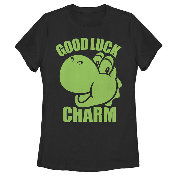 fifth sun Women's Nintendo Super Mario St. Patrick's Day Yoshi Good Luck Charm T-Shirt