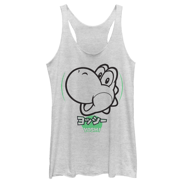 fifth sun Women's Nintendo Super Mario Yoshi Kanji Racerback Tank Top