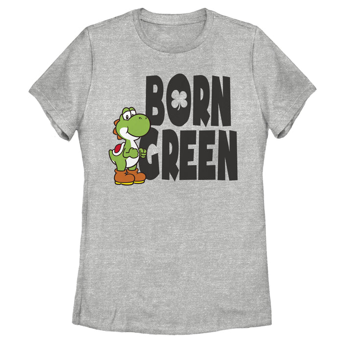 fifth sun Women's Nintendo Super Mario Yoshi St. Patrick's Born T-Shirt