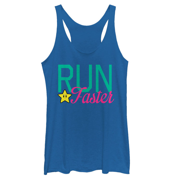 fifth sun Women's Nintendo Super Star Run Faster Racerback Tank Top