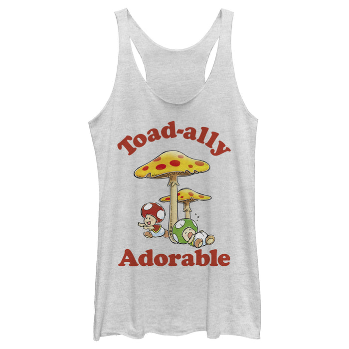 fifth sun Women's Nintendo Toadally Adorable Racerback Tank Top