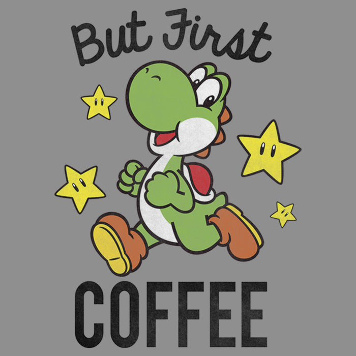 Fifth Sun Women's Nintendo Yoshi First Coffee Racerback Tank Top