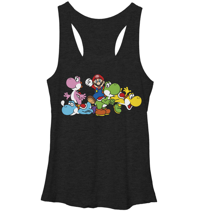 fifth sun Women's Nintendo Yoshi in Many Colors Racerback Tank Top