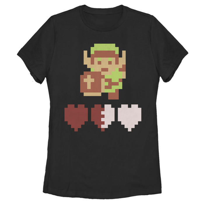 fifth sun Women's Nintendo Zelda 8-Bit Hearts T-Shirt