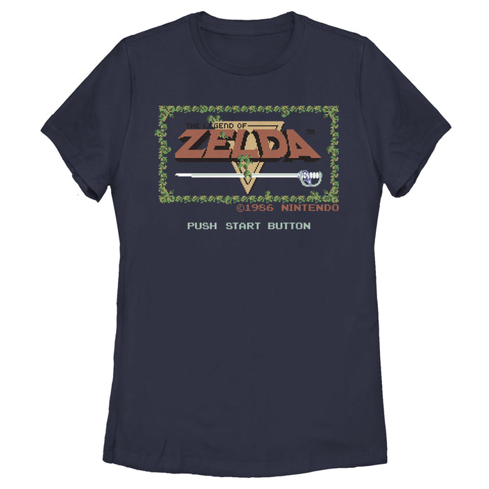 fifth sun Women's Nintendo Zelda 8-Bit Title Screen T-Shirt