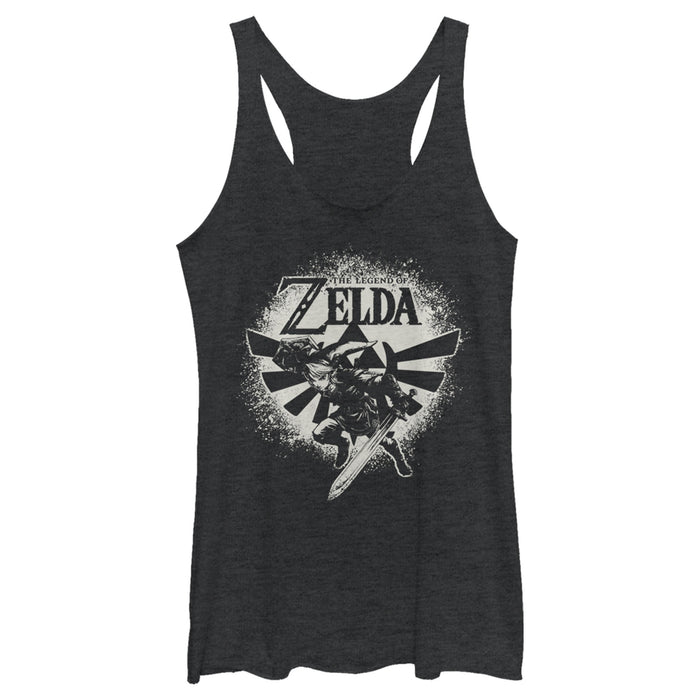 fifth sun Women's Nintendo Zelda Link Wingcrest Spray Paint Racerback Tank Top
