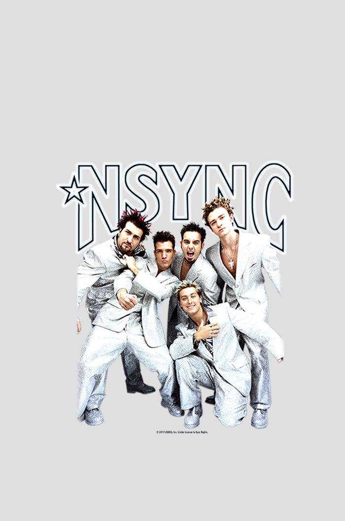 Fifth Sun Women's NSYNC Iconic White Suits Racerback Tank Top