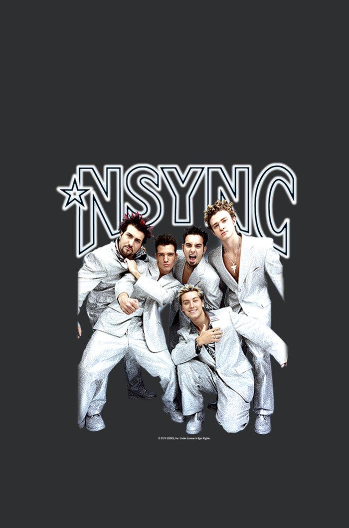 Fifth Sun Women's NSYNC Iconic White Suits Racerback Tank Top