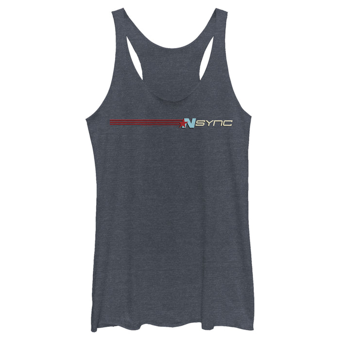 fifth sun Women's NSYNC Retro Band Stripe Racerback Tank Top