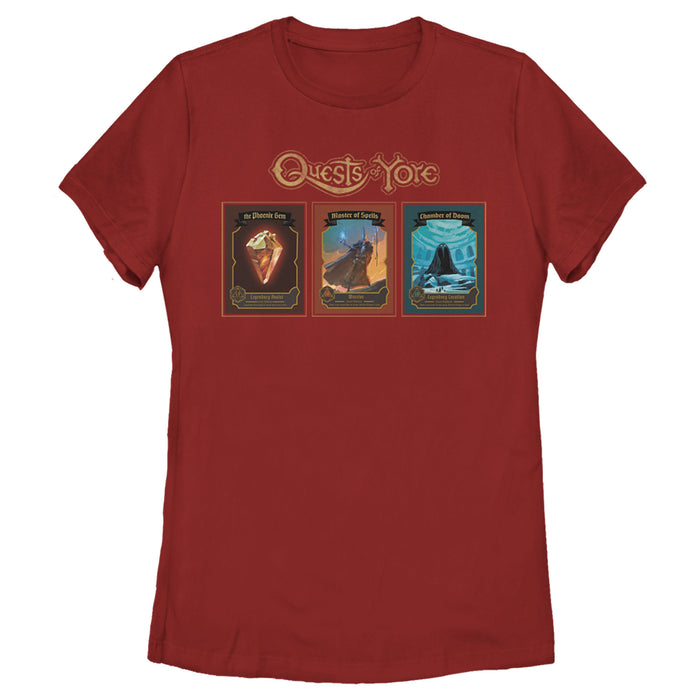 fifth sun Women's Onward Quests of Yore Playing Cards T-Shirt