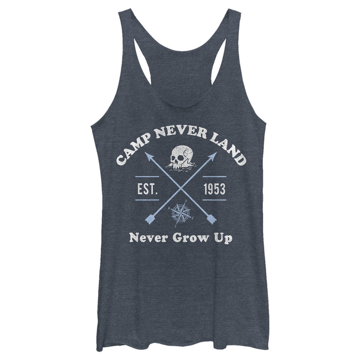 fifth sun Women's Peter Pan Camp Neverland Est. 1953 Racerback Tank Top